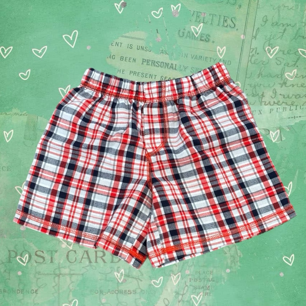 Cute and Comfy Kids Red and Blue Plaid PJ Shorts Carter’s Size 5T